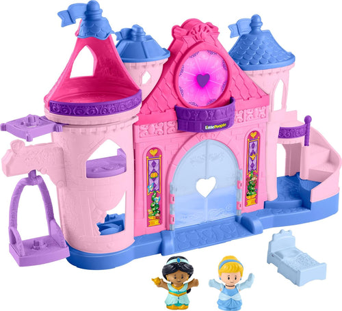 Disney Princess Magical Lights & Dancing Castle Little People Toddler Playset, 2 Figures,