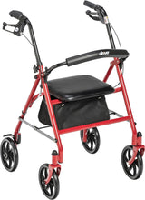 Load image into Gallery viewer, Drive Medical 4 Wheel Rollator, Red