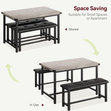 Load image into Gallery viewer, Fancihabor Dining Table Set for 4 - Kitchen Table with Benches Retro Gray