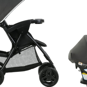 Graco® Comfy Cruiser™ 2.0 Travel System with Snugride - colour is Gotham. Grey/black