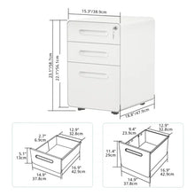 Load image into Gallery viewer, Melra 3-Drawer Mobile Vertical Filing Cabinet by the Twillery Company-minor damage