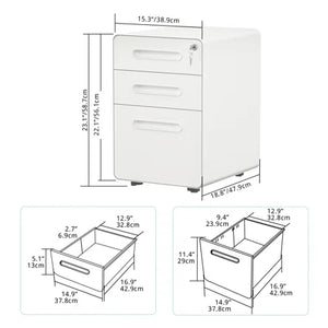 Melra 3-Drawer Mobile Vertical Filing Cabinet by the Twillery Company-minor damage